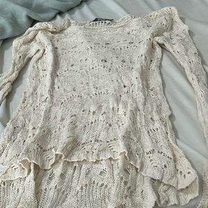 Karma blue crochet sweater size large